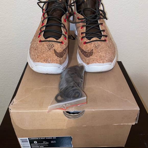 Lebron X Ten EXT QS Package Cork Denim Suede Hazel - Picture 13 of 16